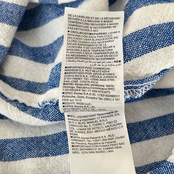 Old Navy Women's Petite Fit & Flare Midi Dress Blue Striped Size M - Picture 4 of 11